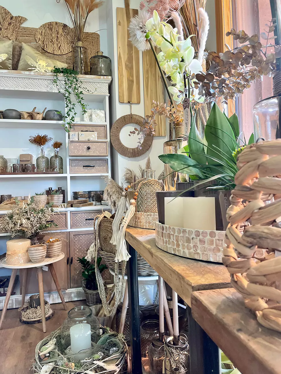 Greenery von Innen, die Dekoecke näher gezeigt